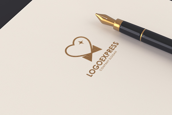 ハートとリボンのスタイリッシュなロゴ