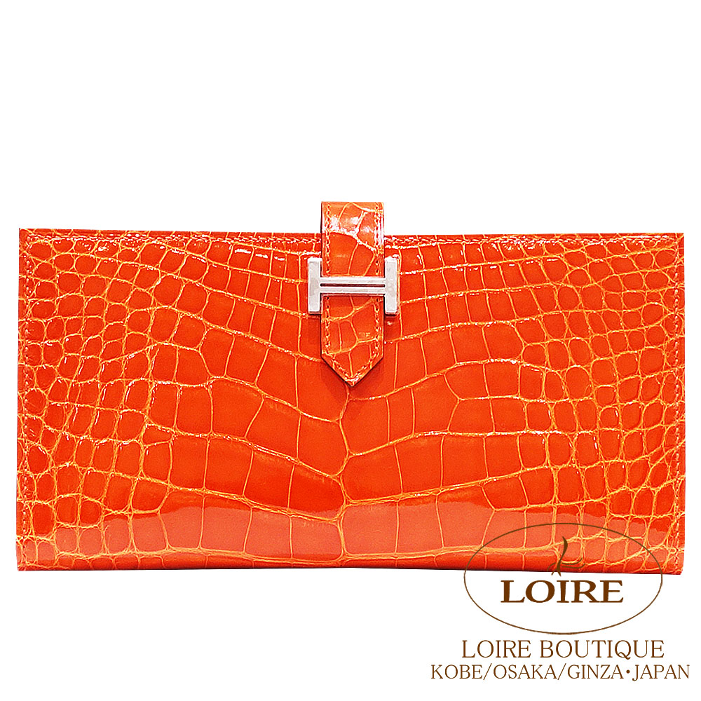 エルメス<br>ベアン スフレ<br>オレンジポピー<br>クロコダイル