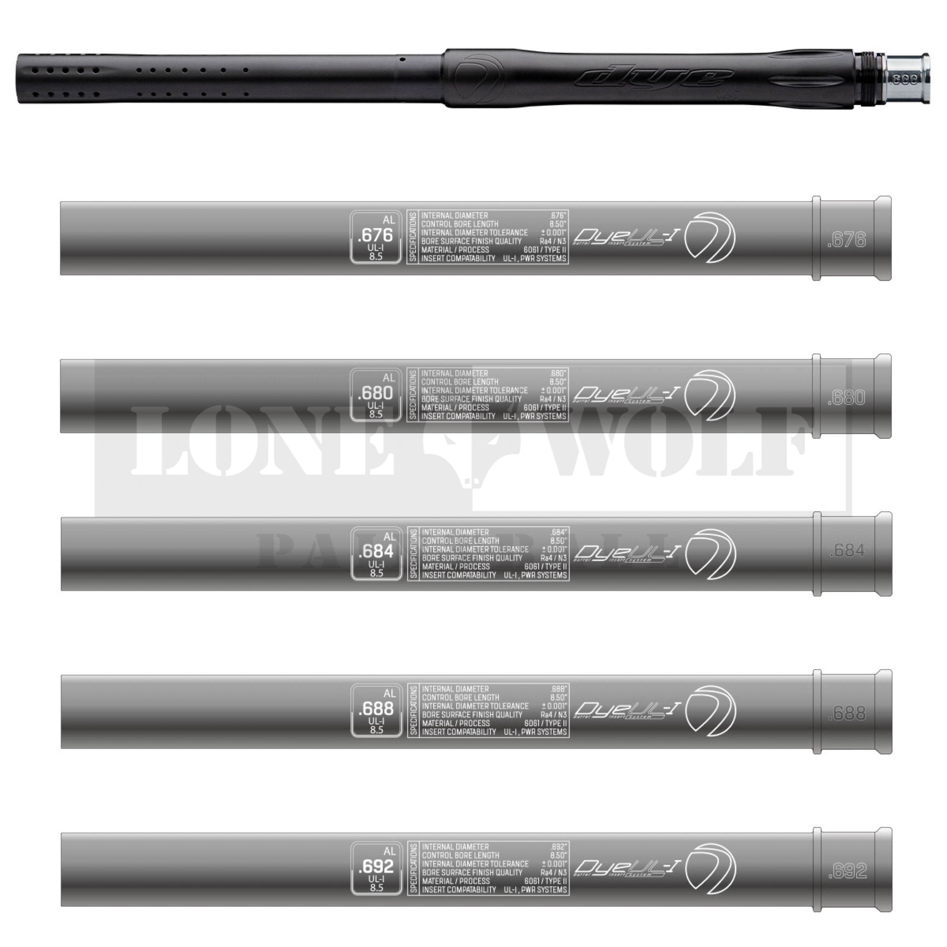 Dye UL-I Barrel Kit (7-Piece) – Lone Wolf Paintball