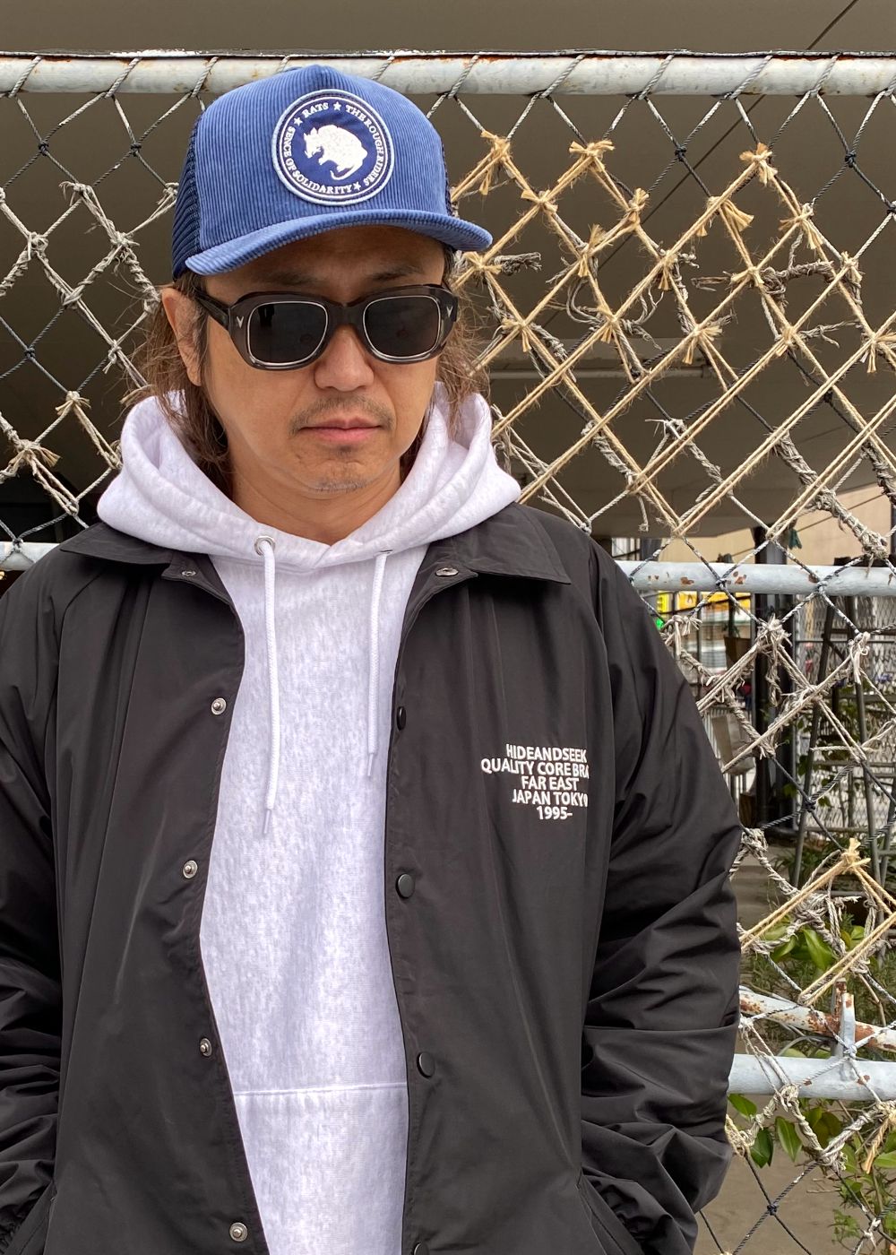 RATS - CORDUROY MESH CAP (NAVY) / サークルロゴ メッシュキャップ