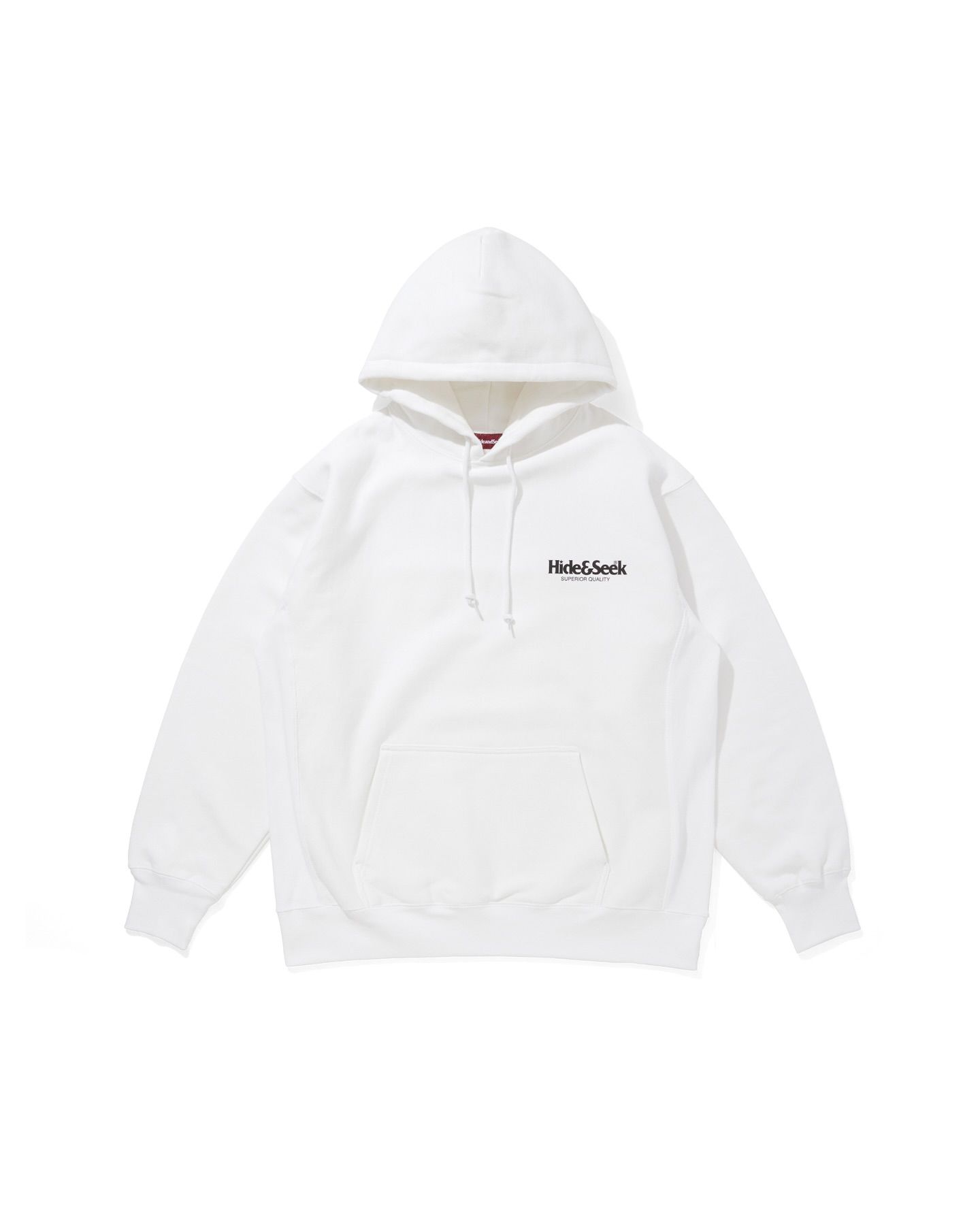 HIDE AND SEEK - Logo Hooded Sweat Shirt-2 (WHITE) / ロゴ