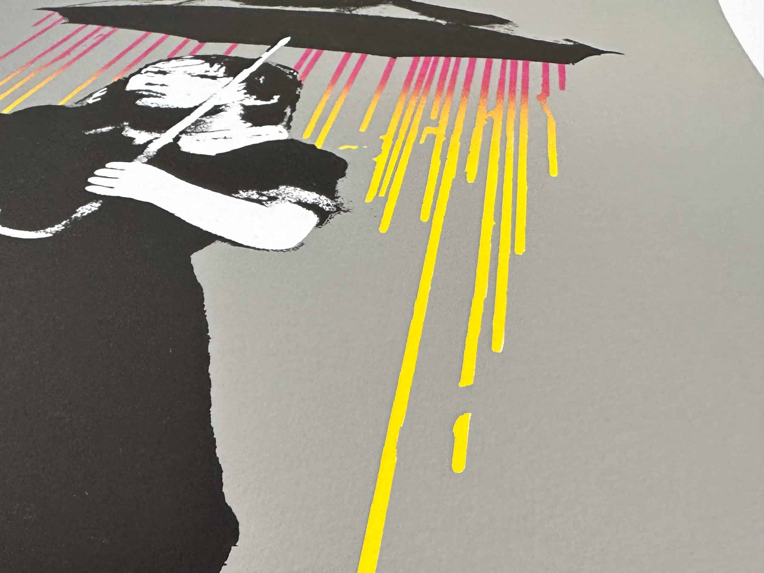 Banksy - Nola - Multi-Coloured Rain - Limited Edition Screen Print