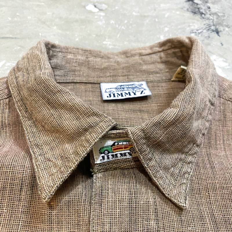 80~90's【JIMMY'Z】HAIDA EMBROIDERY S/S SHIRT / Mens M(XL