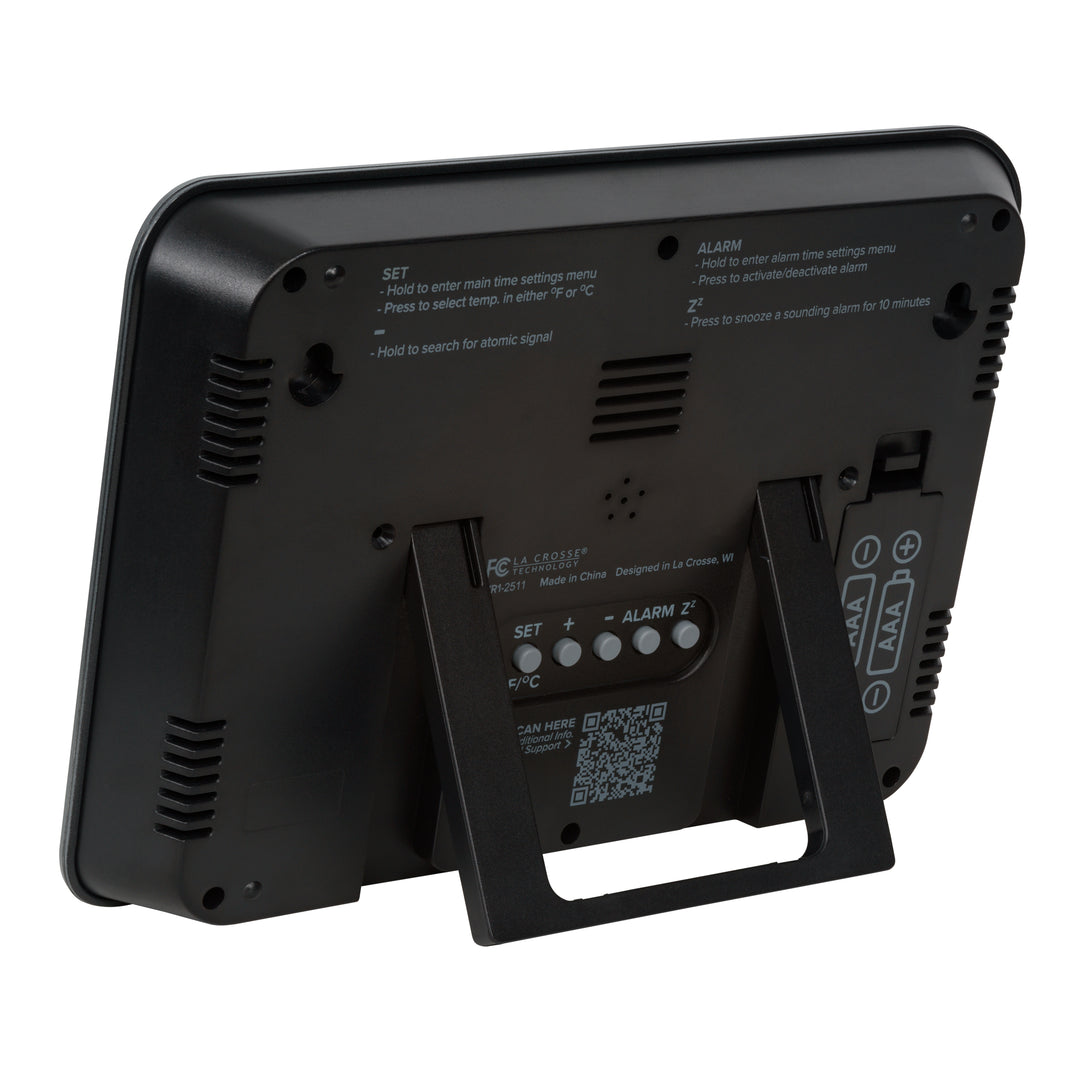 513-88907 Atomic Digital Wall Clock - Silver