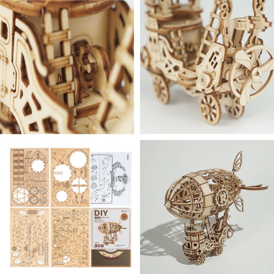 Rolife】エアシップ Airship 飛行船 3D 木製パズル DIY ミニチュア