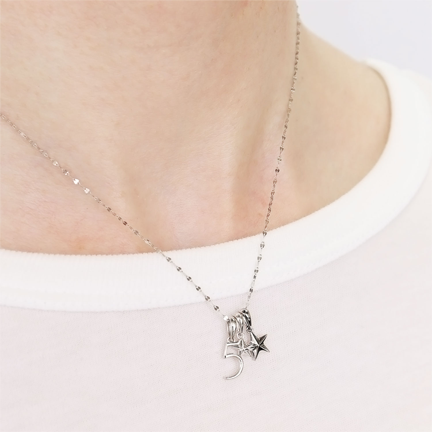 チャーム ステラ 星 レディース メンズ シルバー925 7mm幅 [ BLACK Label ]