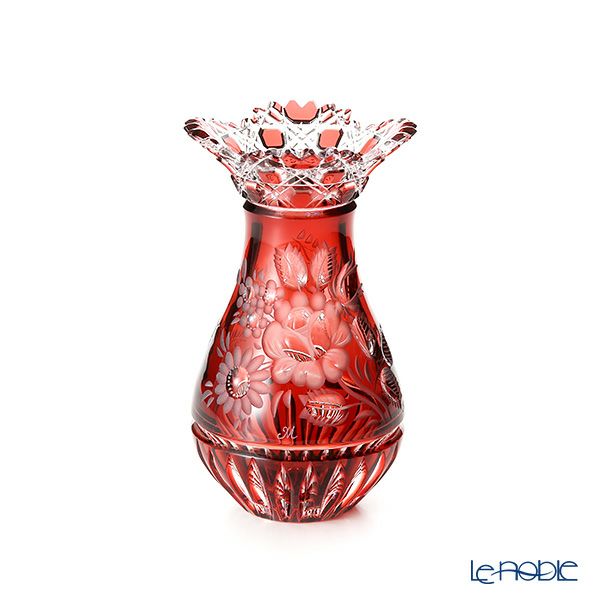 マイセン（Meissen） マイセンクリスタル MFO1420／16R 花瓶（レッド