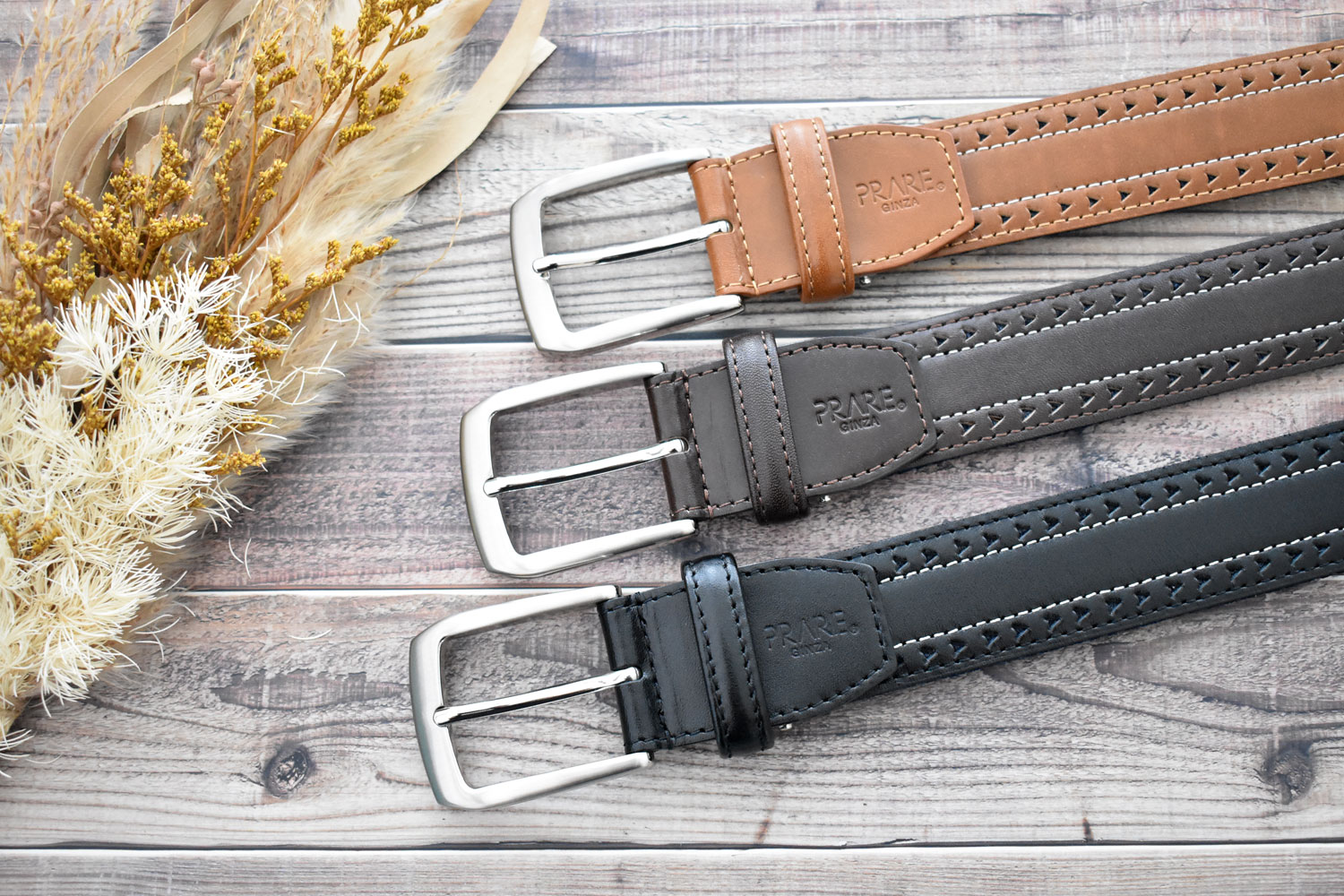 Cool Mesh（クールメッシュ）牛革 メンズ カジュアルベルト 35mm幅