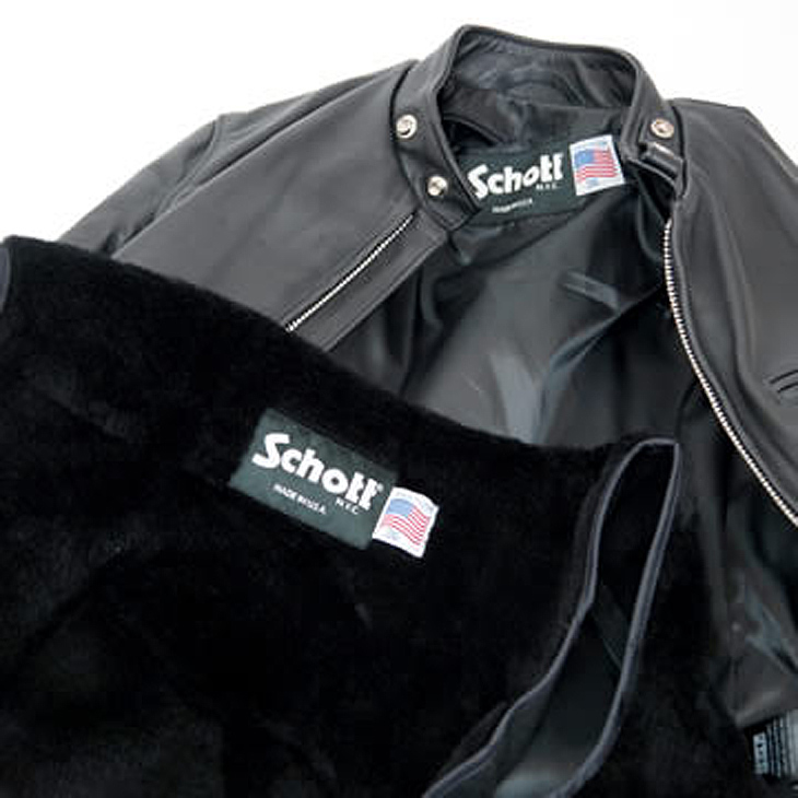 Schott641（ショット）革ジャンシングル（牛革）裏ライナー付き