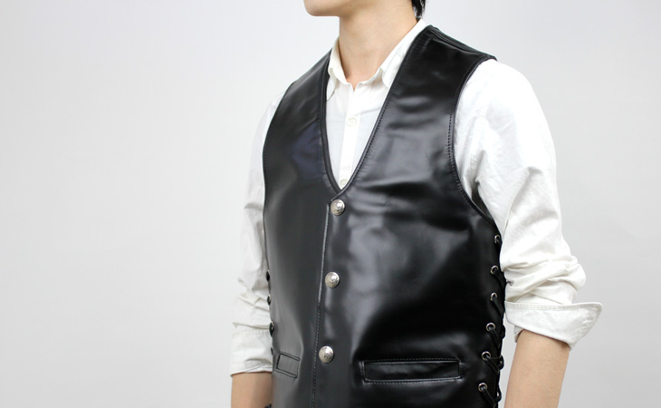 レザーベストバッファローコンチョ使用（牛革）｜革製品専門店レザーハウス