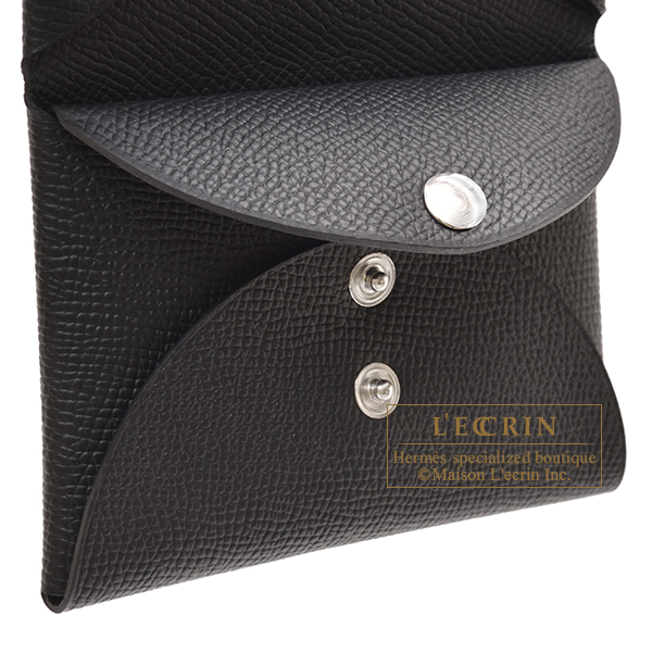 エルメス カルヴィ デュオ ブラック ヴォーエプソン シルバー金具