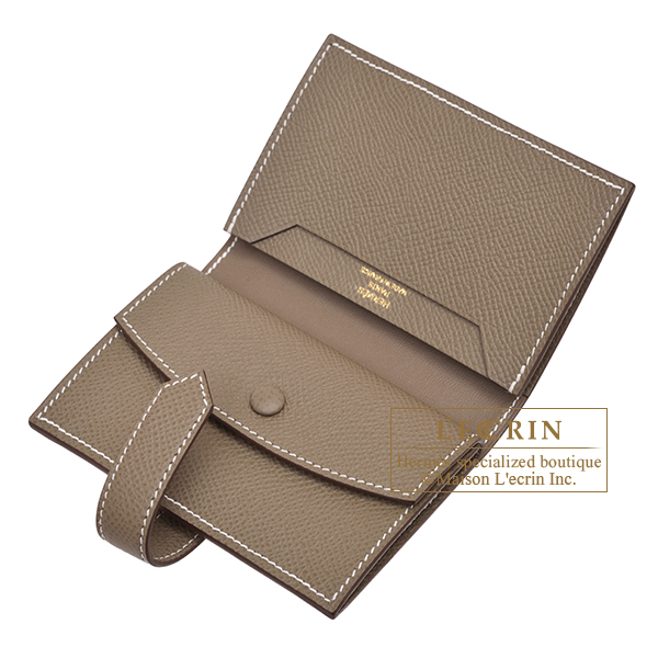 エルメス ベアンミニ エトゥープ ヴォーエプソン ゴールド金具