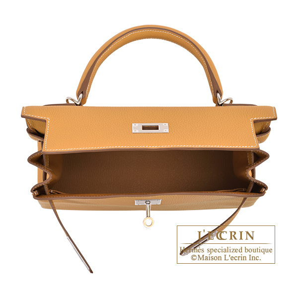 エルメス ケリー28/内縫い ナチュラルサブレ トゴ シルバー金具