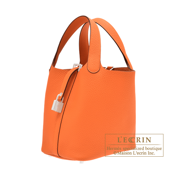 エルメス ピコタンロック18/PM オレンジ トリヨンクレマンス シルバー