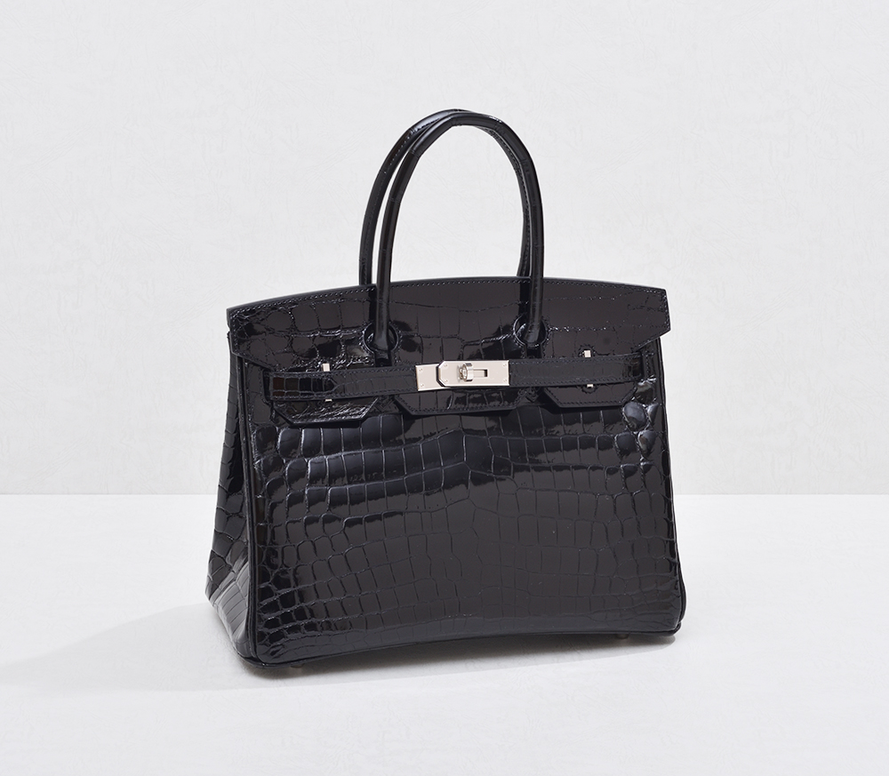 エルメス バーキン30 ブラック クロコダイル ニロティカス シルバー