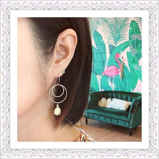 Double Hoop Pikake Pierce/Earring - Leinai'a