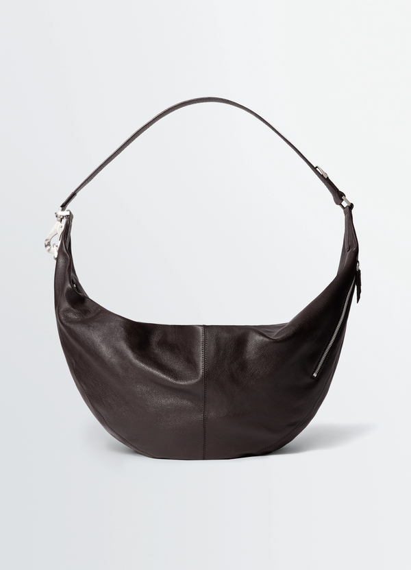 BELTED HOBO BAG IN LEATHER - Espresso - Paper Lux Leather - Unisex