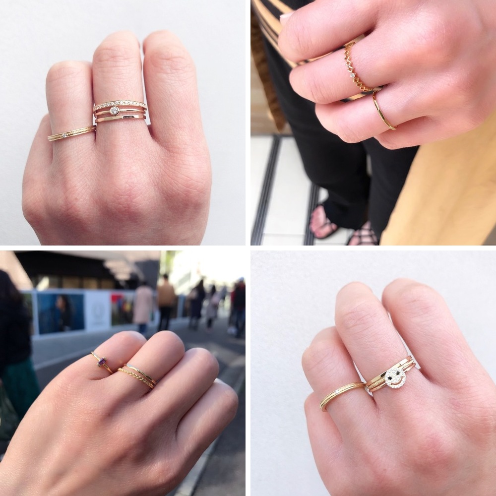 トゥー プライ 543 ハンマー ツチメ リング 18金/two ply Hammered