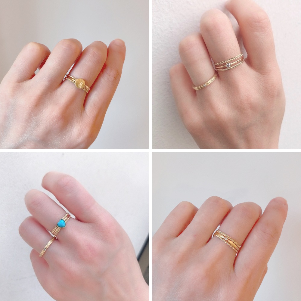 ピナコテーカ 320 ブレード 三編み リング ピンキーリング 18金