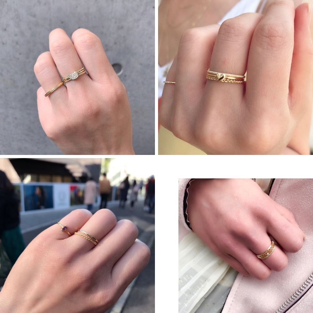 ピナコテーカ 320 ブレード 三編み リング ピンキーリング 18金