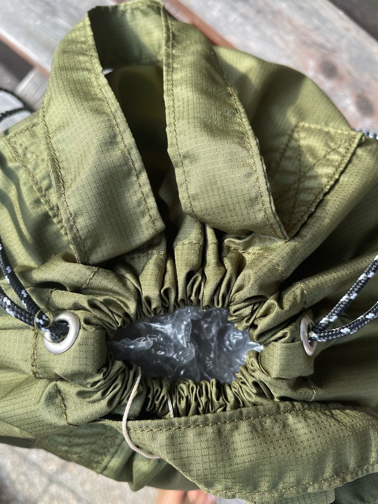 PO-4207 PACKABLE HELMET BAG 1-POLY RIPSTOP-OLIVE - Little Island