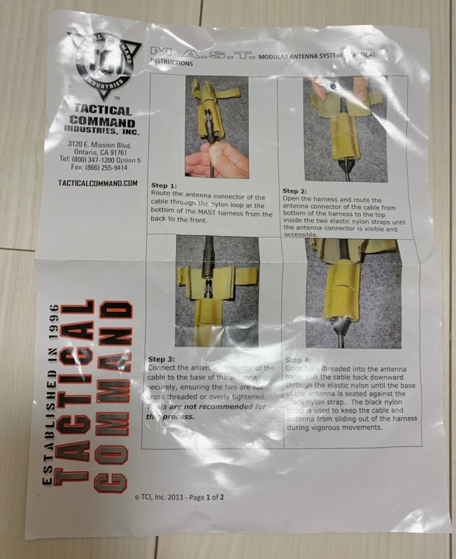 米軍実物 TCI MAST ANTENNA RELOC KIT ミリタリーTOOLS