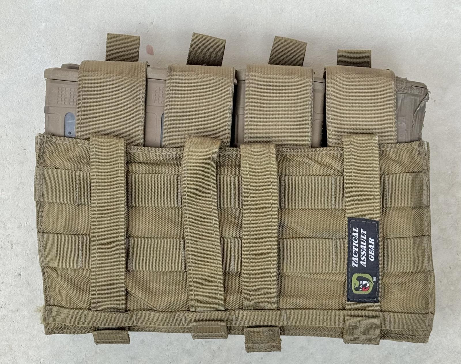米軍放出品 TACTICAL ASSAULT GEAR マガジンポーチ4連