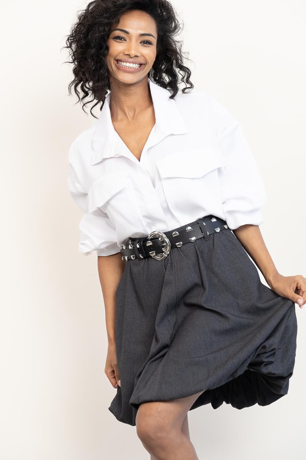 Mini balloon skirt Tailor | grey | Copenhagen Muse | Little Soho