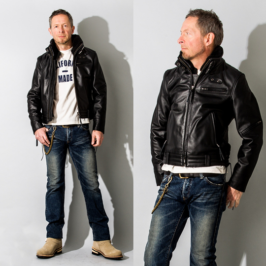 Liugoo Leathers 本革 高機能防寒仕様襟ボアハイネックシングル