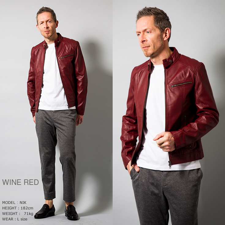 Liugoo Leathers 本革 シングルライダースジャケット メンズ