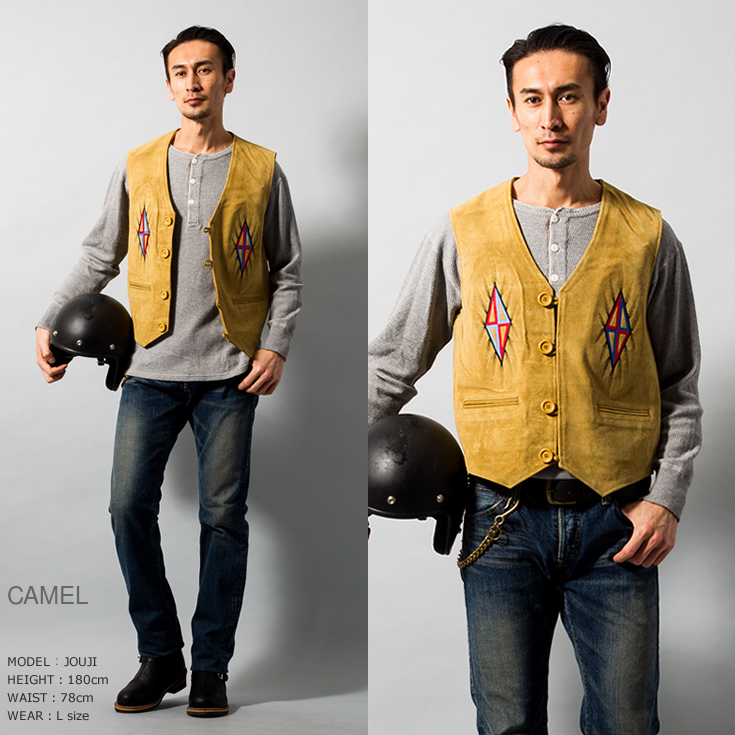 Horn Works 本革 ネイティブ柄ベスト メンズ ホーンワークス 3981