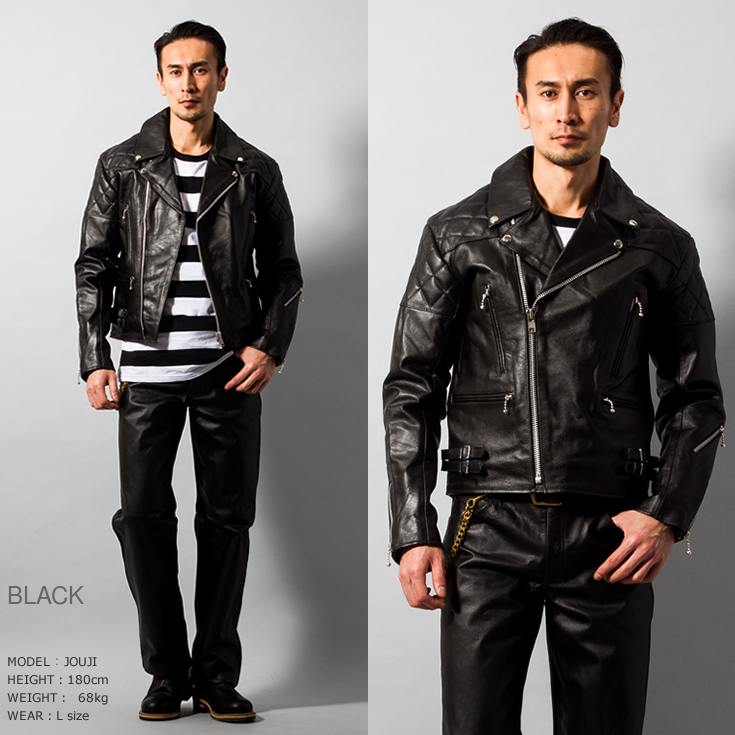 Horn Works 本革 UKパッドダブルライダースジャケット メンズ ホーン