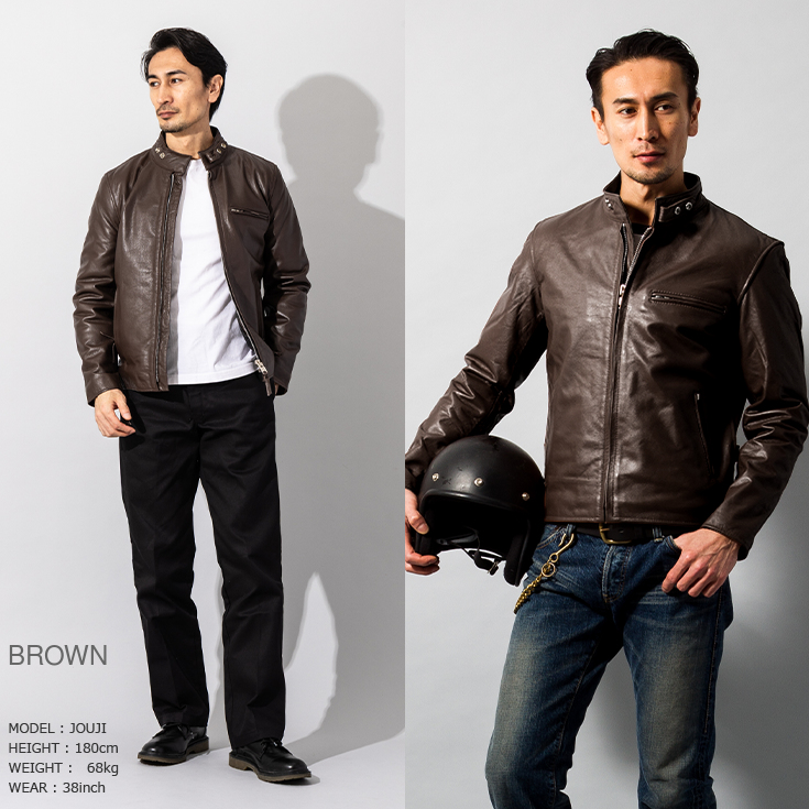 Horn Works 本革 USタイプ シングルライダースジャケット メンズ