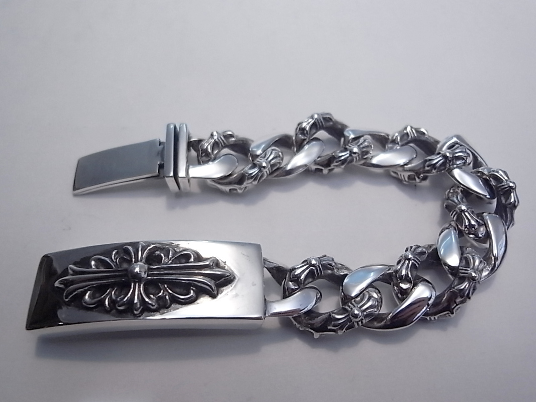 362-クロムハーツ フローラルクロス IDブレスレット ファンシー