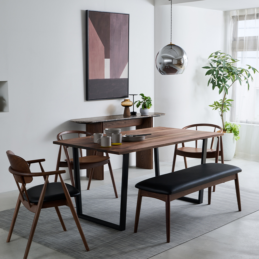 North（ノース） 100 ダイニングベンチ（ウォールナット） - ベンチの