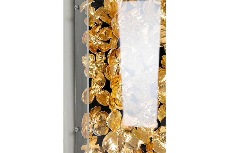 ゴールドフラワー デコフレーム 60×60cm - アート・インテリア絵画の