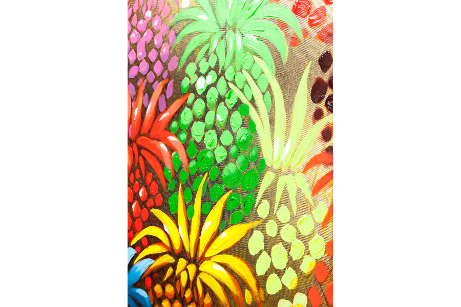 フラワーエレファント90x120cm タッチドピクチャー - アート