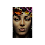 廃番】フラワーアートレディ80x80cm ガラスアート * - アート