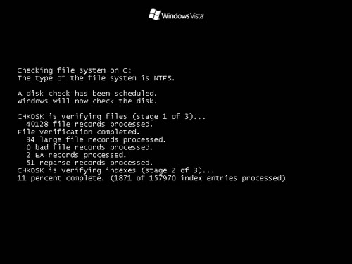 チェックディスクの実行方法（Vista/7）