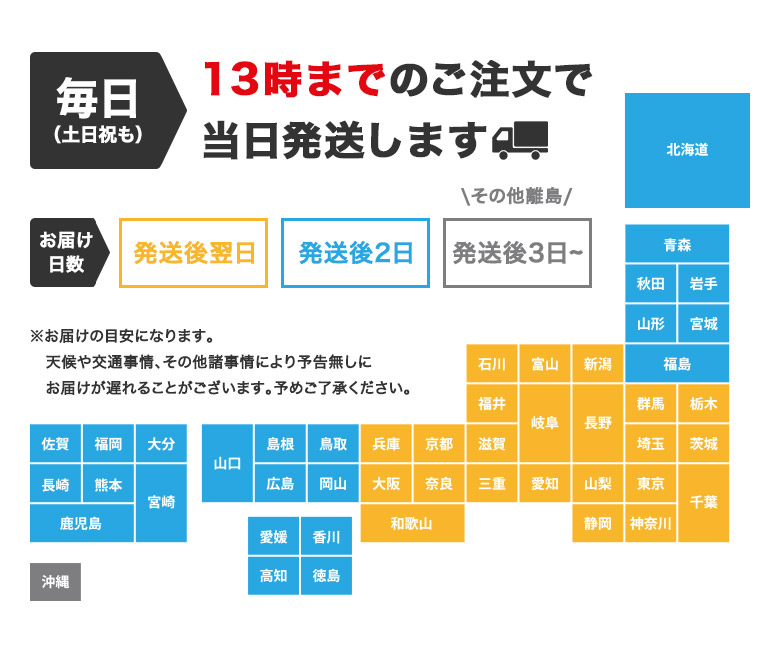 お知らせ】✨「早く届くってうれしい！」✨当日出荷サービス開始