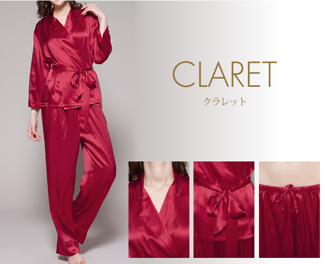 シルクローブスタイルパジャマ 全8色【レディース】 天然シルク100%