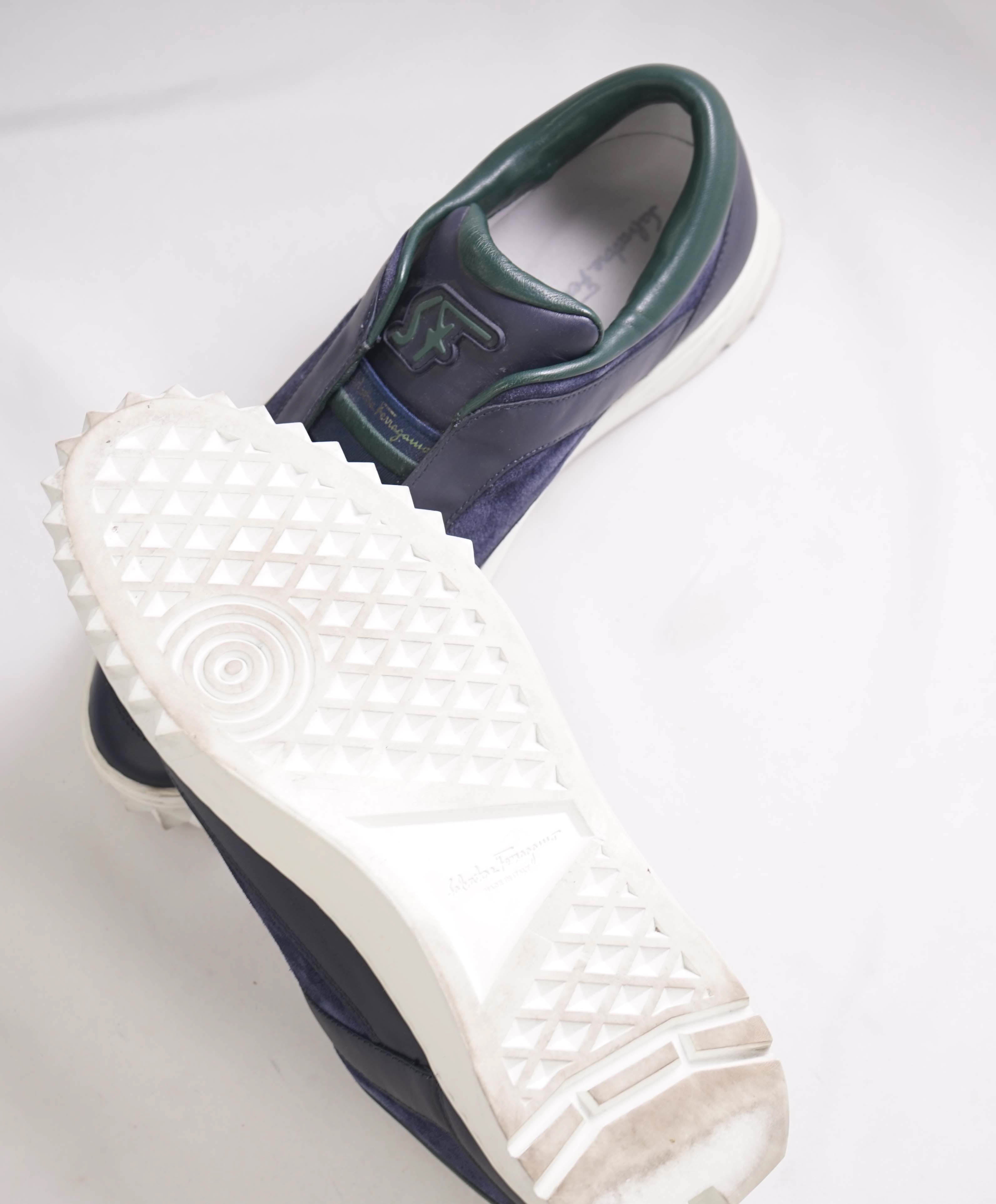 $750 SALVATORE FERRAGAMO - *PHILIP 2* Rhinoceros Sole Blue/Green Ganci