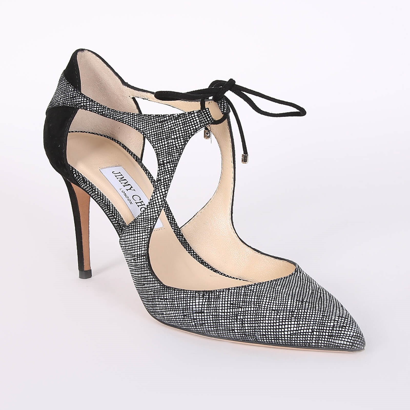 Jimmy Choo - Vanessa 85 Canvas Leather & Suede Pointy Toe Pumps