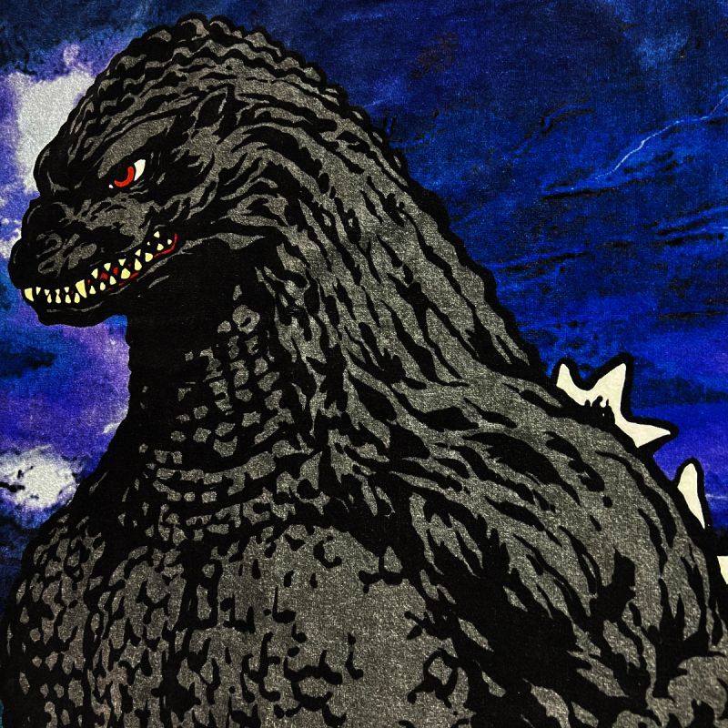 ゴジラ｜名入れバースタオル｜Lサイズ｜今治製｜ポスター｜バースVer