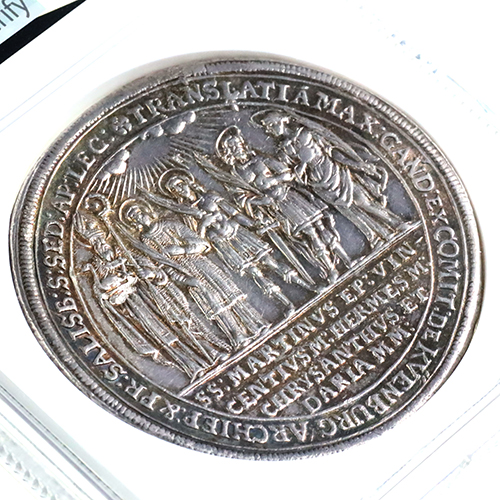 オーストリア 1682年銘 ザルツブルグ ターラー銀貨 1100年記念 大司教