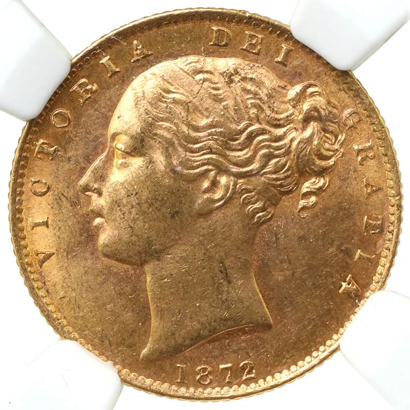 イギリス 1872年銘 ソブリン金貨 ヴィクトリア ビクトリア Victoria