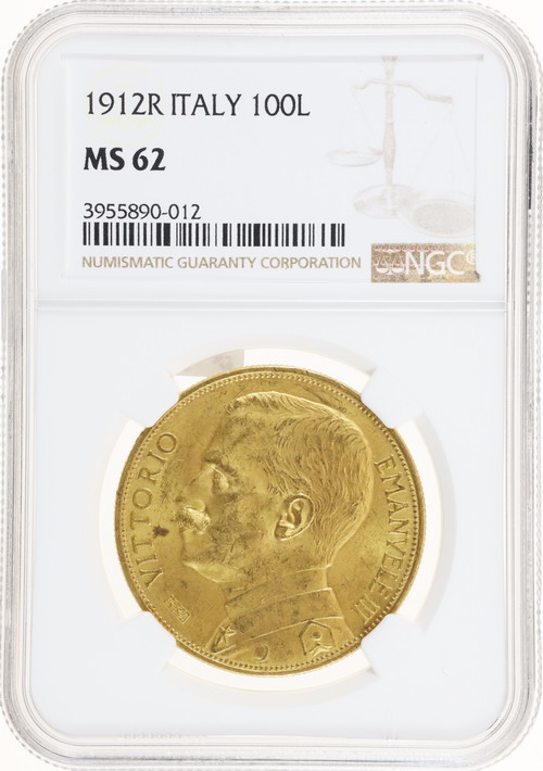 イタリア 1912年R 100リレ 金貨 豊穣の女神 ヴィットリオ