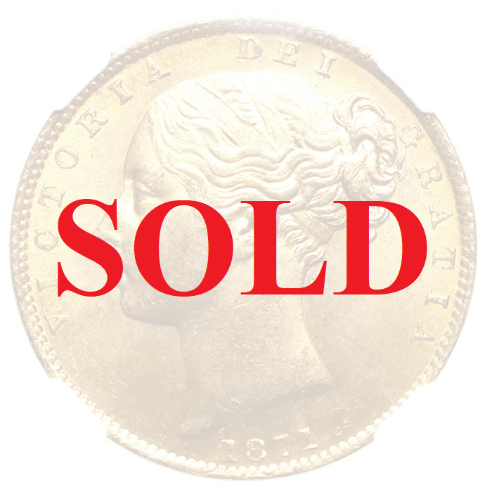 イギリス 1871年銘 ソブリン金貨 ビクトリアヤングヘッド NGC MS64