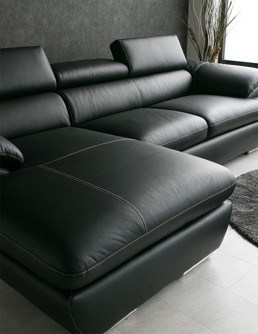 lushroom カウチソファ 本革 3人掛け 4人掛け レザー リクライニング