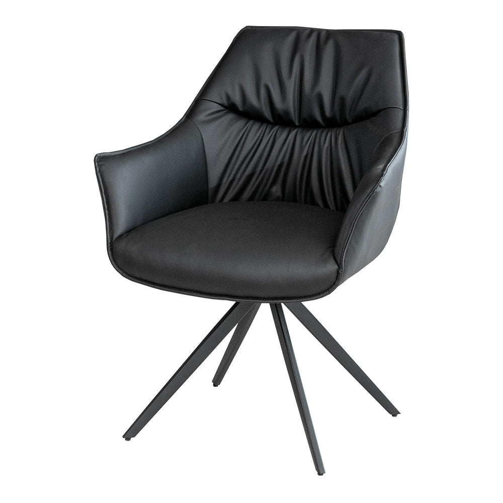 lushroom ダイニングチェア 単品 1脚 回転式 PUレザー ホワイト